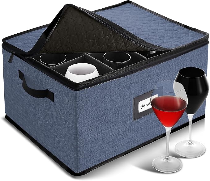 Hearth & Harbor Wine Glass Storage Box by HearthHarbor