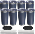 20oz Travel Coffee Tumbler 8 Pack, Lids and Straws, Stainless Steel | Double by UIRZOTN