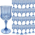 24Pack Plastic Wine Glasses, 7oz Vintage Goblets by LEYIQU