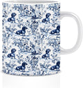 Chinoiserie Dachshund Mug, Grandmillennial Sausage Weiner Dog Coffee Tea Mug by Unknown