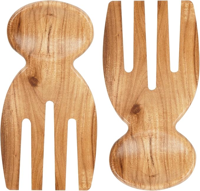 MYRAINBOW Salad Tongs, Acacia Wooden Salad Tongs, Wooden Salad Serving Utensils by Myrainbow
