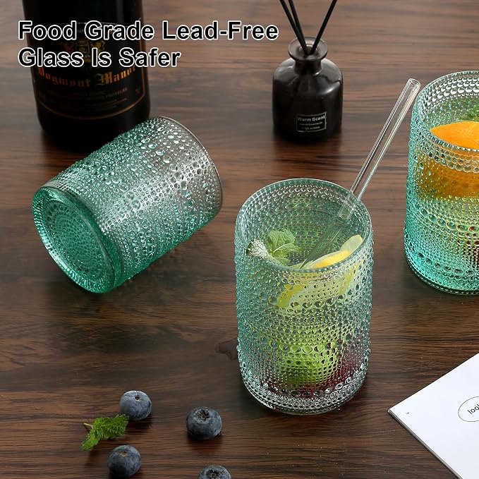 ZMOWIPDL Drinking Glasses Set of 12, Light Blue 12oz & 15oz Glass Cups | - Image 4