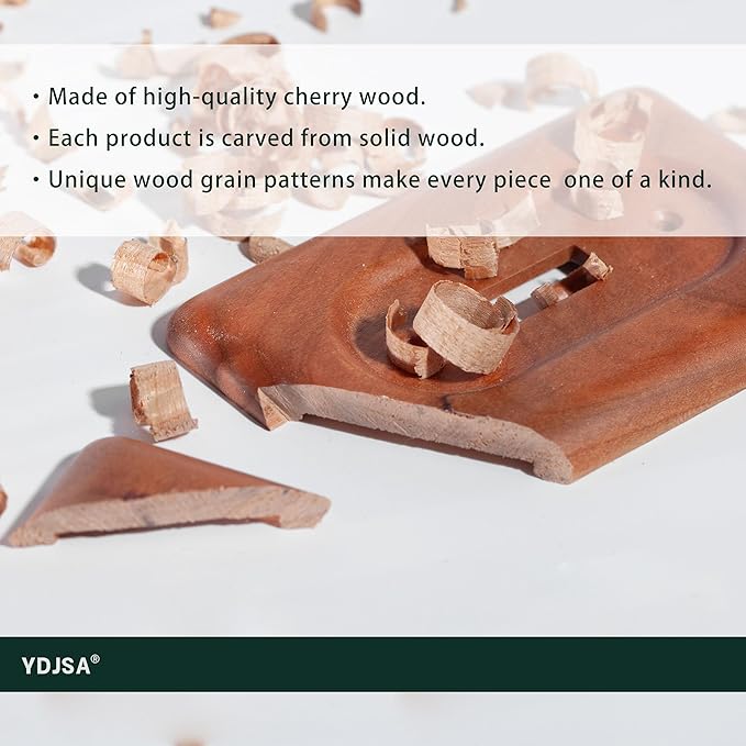 Elegant Cherry Wood Triple Toggle Light Switch Cover Plate – Perfect Replacement for Triple Switch Plates, Stylish Design for Modern Interiors