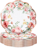 WRAPAHOLIC 25Pcs Floral Paper Plates by WRAPAHOLIC