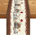 Farmhouse Texas Table Runner, Rustic Western Barn Texas Star Berries Brown by Unknown