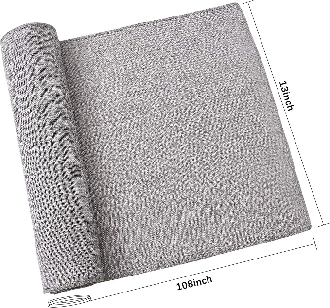 B-COOL Burlap Table Runner Gray Wedding Table Runners Roll Jute Fabric - Image 6
