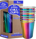 20oz 8PCS Stainless Steel Pint Cups, Reusable metal Cups, Drinking | Pint by Unknown
