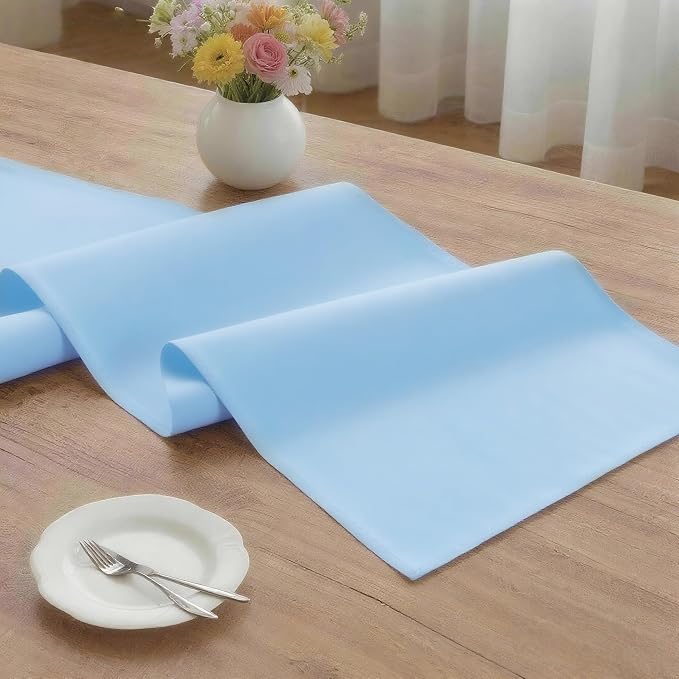 MEANMOY Baby Blue Table Runner 36 Inches Long Waterproof Table Runners | - Image 3