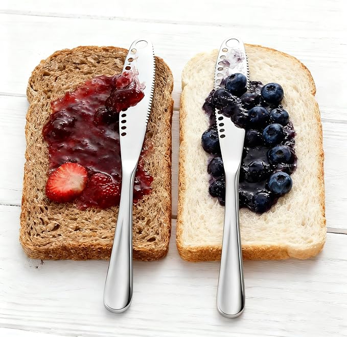 2 Pcs Butter Knife, 3 In 1 Stainless Steel Butter Spreader | Multifunctional - Image 6