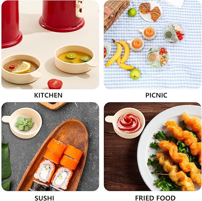 Set of 5 Mini Dipping Bowls, 3.15 Inch Small Sauce Dish, Stylish Design, Perfect for Sushi, Condiments, BBQ, Ketchup