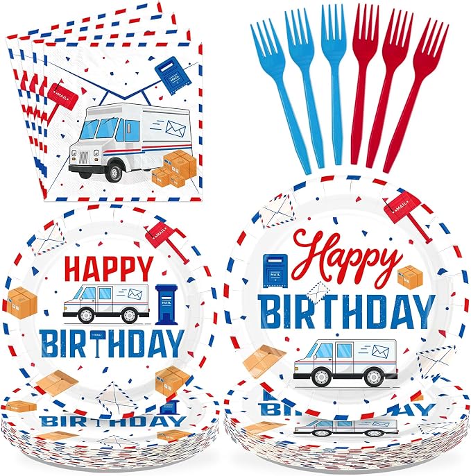 96Pcs Mailman Birthday Party Decorations by Greencian