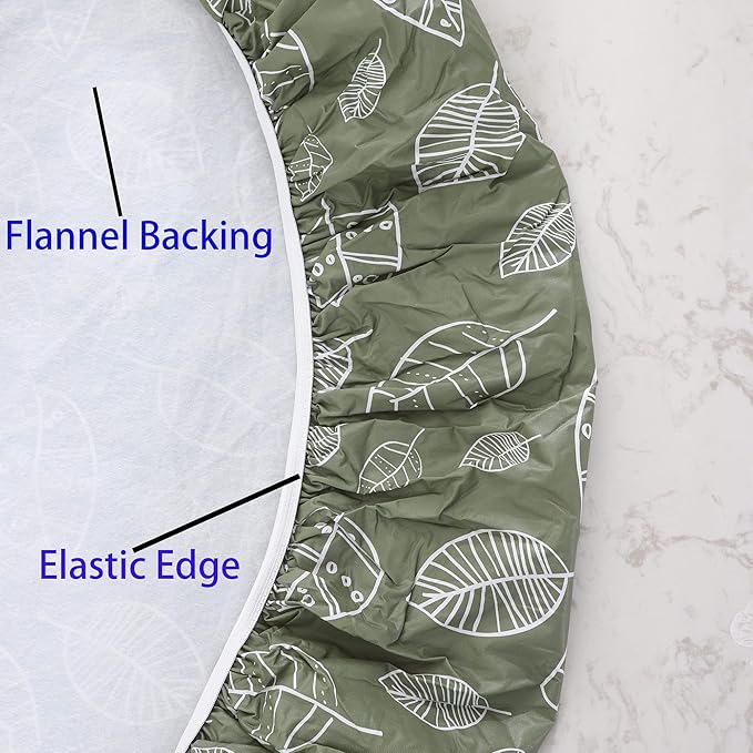 Walrus Round Vinyl Fitted Tablecloth with Flannel Backing Elastic Edge Design Table Cover Waterproof Oil-Proof PVC Table Cloth Stain-Resistant Best for 57"-66" Round
