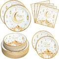 180pcs Ramadan Eid Mubarak Party Supplies, Serves 60 | Disposable Tableware by Osonm