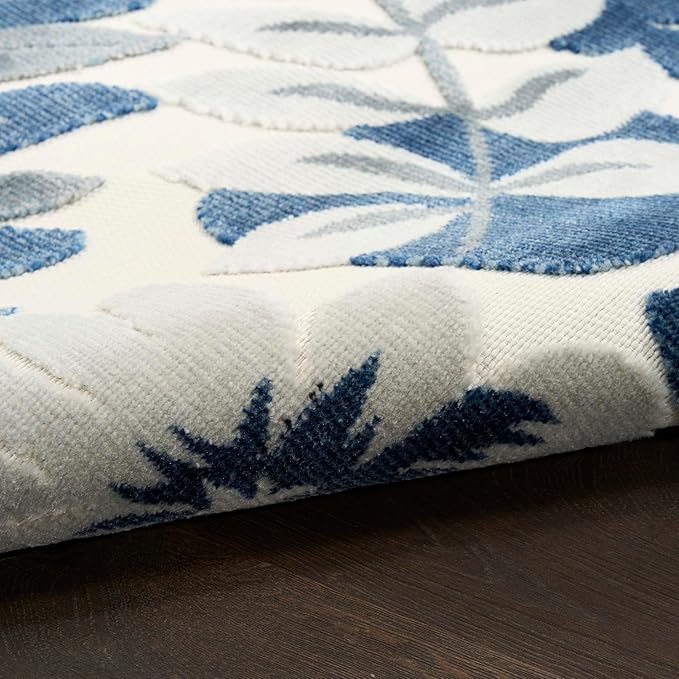 Nourison Home Suncoast Blue 5'3" x 7'3" Area Rug - Easy Clean, Non Shedding, Bed Room, Living Room, Dining Room, Kitchen (5' x 7')