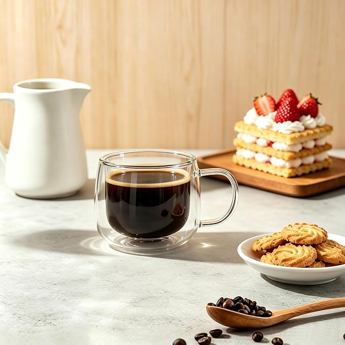 CNGLASS 8.5oz Double Walled Glass Coffee Mugs - Image 7