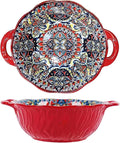 2 Pack Boho Ceramic Serving Bowls by XKXKKE