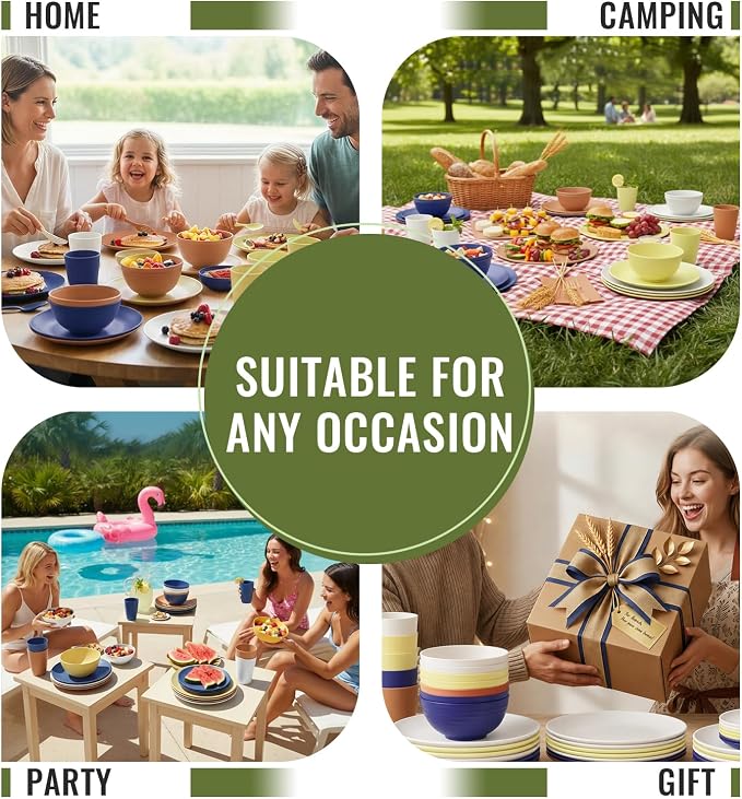 Wheat Straw Dinnerware Sets 40 PCS - Image 8