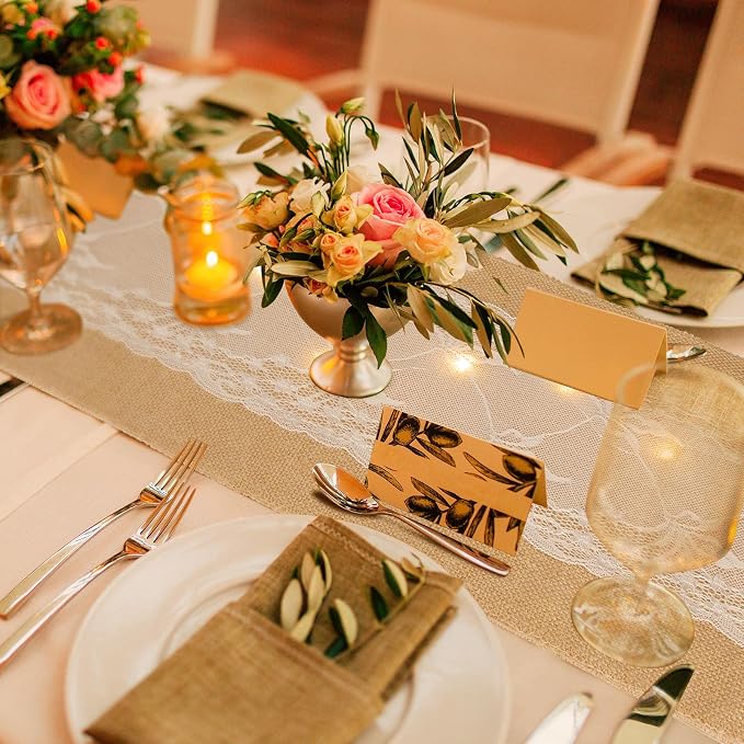 Xinnun 6 Pack Burlap Table Runner - Image 4