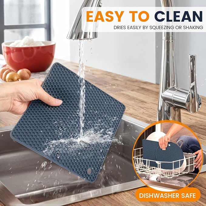 Silicone Trivet Mats 4 Heat Resistant Pot Holders Multipurpose Non-Slip Hot Pads - Image 6