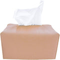 Carrotez Tissue Box Cover, [Refined] Modern PU Leather Rectangular Tissue Box Holder - Decorative Holder/Organizer for Bathroom Vanity Countertop, Night Stands, Office Desk 9.5"X5"X5" - Peach Pink