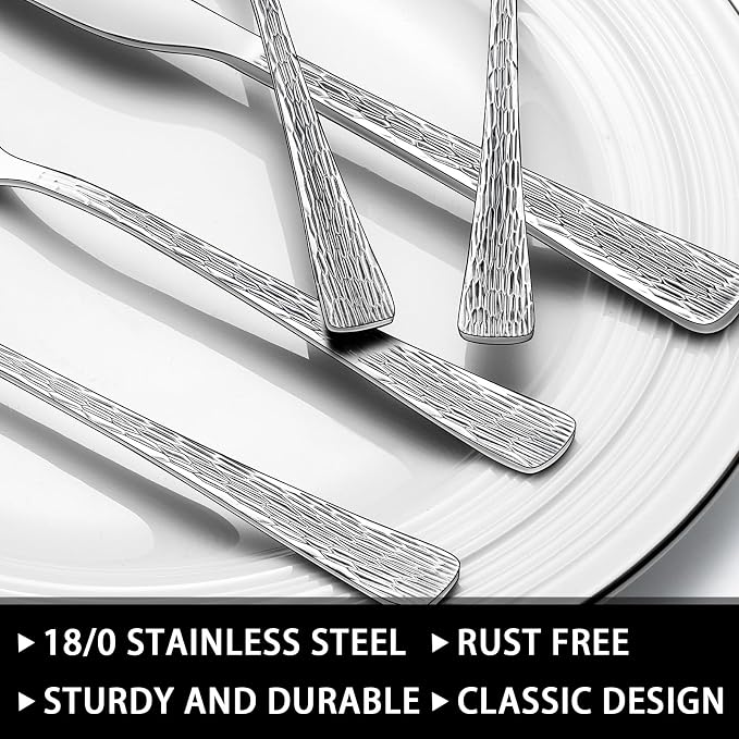 49-Piece Silverware Set with Organizer, Food-Grade Stainless Steel Flatware - Image 3