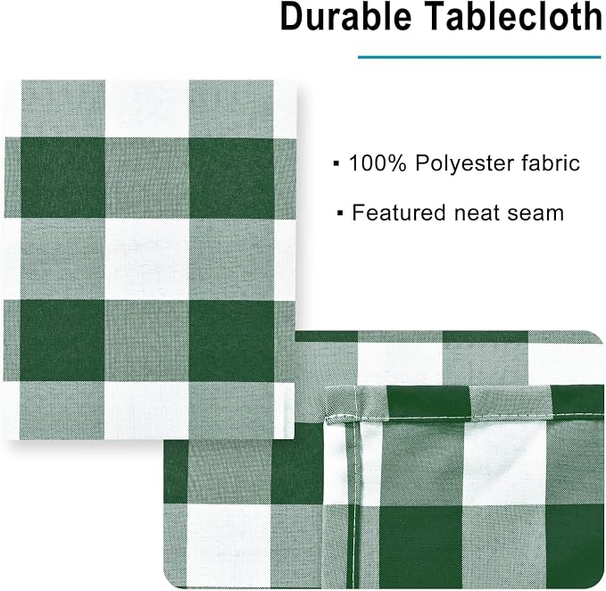 Checkered Tablecloth Rectangle, 30 x 60 Inch - Image 4