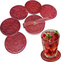 Handmade Leather Coasters 4" for Drinks by PREMIUMLEATHERHANDMADE
