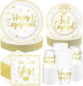 250Pcs Happy Engagement Diamond Ring Party Decoration Serves 50 | White Gold by Greencian