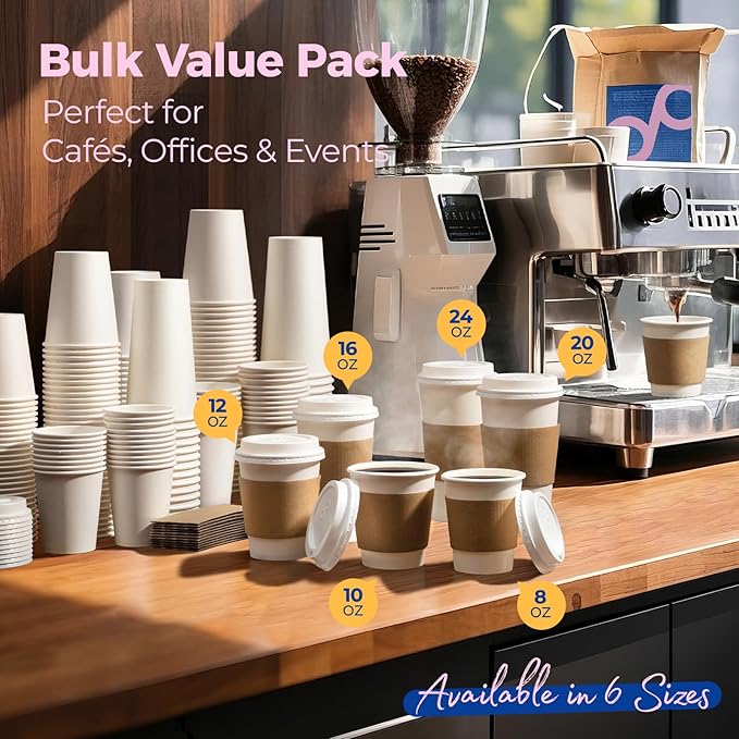 Fit Meal Prep 500 Pack 8 oz Disposable Coffee Cups - Image 7
