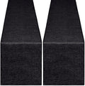 Black Burlap Table Runners 2 Packs 12x84 Inch Rustic Boho Table Runner | by B-COOL