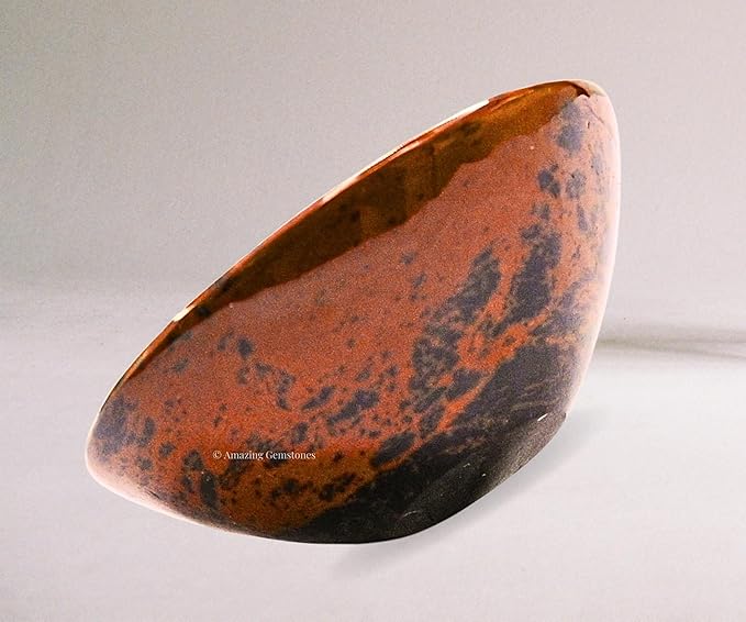 Mahogany Obsidian Crystal Bowl - 2 Inch Decorative Bowls for Room and Home Decor - Gemstone Healing Crystals for Elegant Display, Positive Energy Balance and Gift