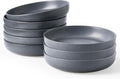 famiware Milkyway 33 oz Pasta Bowls Set of 8, Matte Dark Charcoal | Double by Famiware