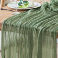 Cheesecloth Table Runner 10FT Sage Green Boho Gauze Rustic Sheer Runners | by Xiomot