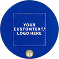 50 Round Foam Bud Coasters Pack, 4 inch - Customizable Text, Logo - PU Foam, Party Favor - Royal Blue
