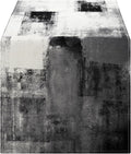 OYIMUA Dark Grey and White Abstract Modern Table Runner, Art Rustic Kitchen by OYIMUA