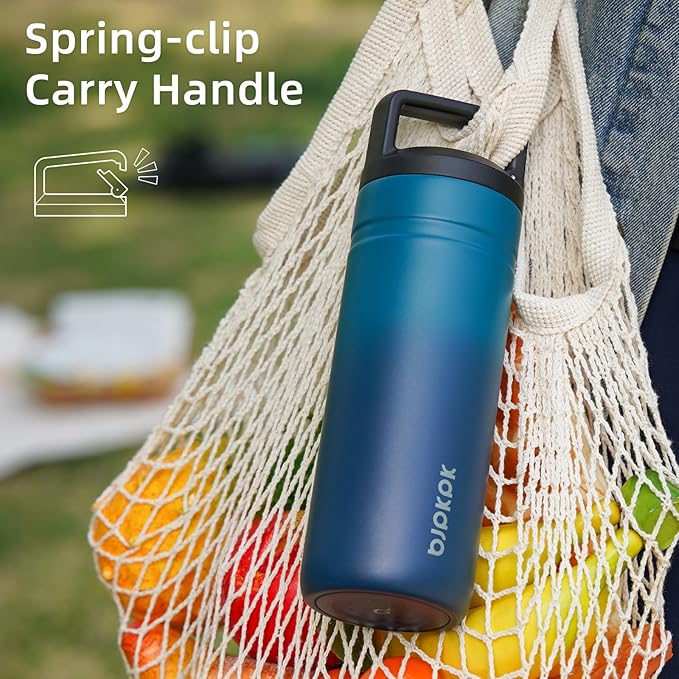 BJPKPK Insulated Water Bottle with 2 Lids,20 oz Double Wall Stainless Steel Vacuum Tumbler Travel Coffee Mug,Wide Mouth Thermal Cup,Lavender Green