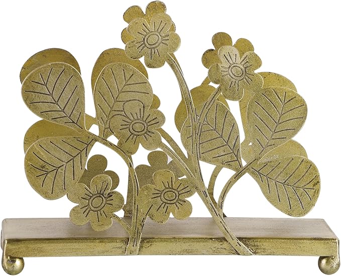 Gold Napkin Holder for Table, Iron Standing Napkin Dispenser for Kitchen Dining Room Vintage Cocktail Picnic Bar Rustic Holders for Paper Mail Bills