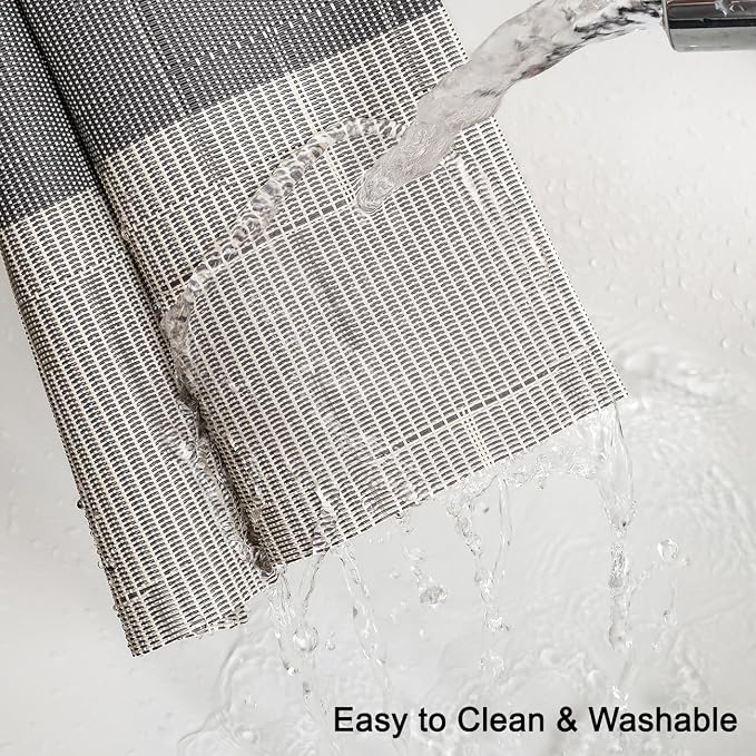 Table Runner 88 Inches Long, Vinyl Woven Farmhouse Table Runners | Washable - Image 3