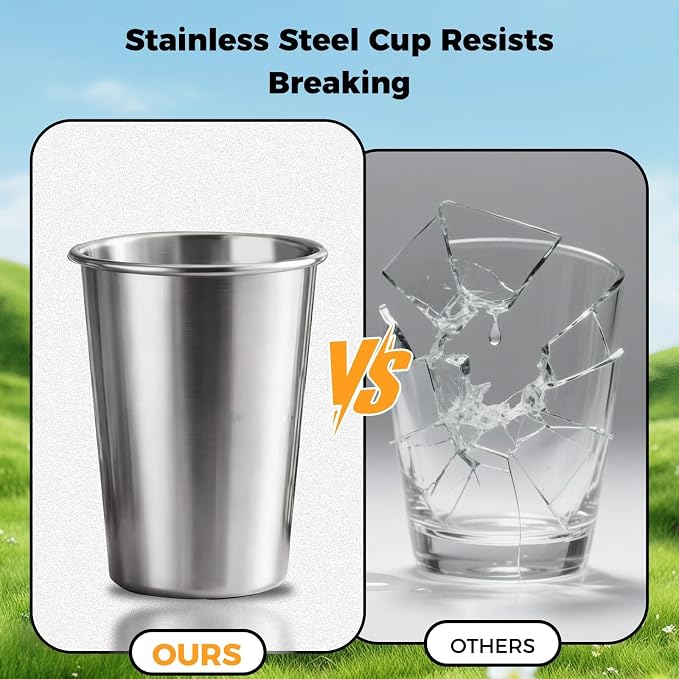 10-Pack 10 oz 304 Stainless Steel Cups, Reusable | Food-Grade 304 Stainless - Image 8