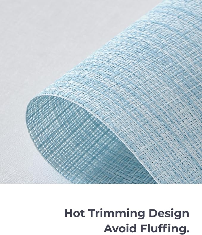 Leetaltree Soft Sky Blue Woven Placemats Set of 12 - Image 7