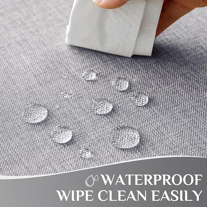 Softalker Tablecloths Rectangular 60x84 inch Linen Textured Table Cloth Outdoor Waterproof, Stain and Wrinkle Resistant, Grey Table Cloths for 6 Foot Rectangle Tables Decor for Party Holiday Birthday