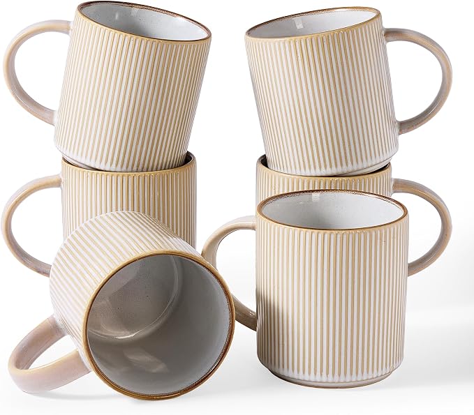 famiware Coffee Mug Set for 6, Star 16 oz Catering Mugs Cup Set by Famiware