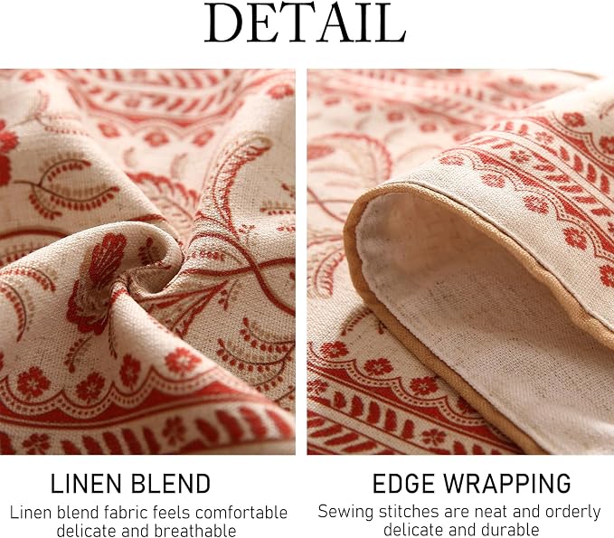 Designer Vintage Linen Table Runner, Floral Pattern, Dining Table, Thanksgiving - Image 5