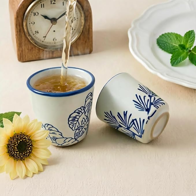 6 oz Chinese tea cups, Ceramic Coffee Cup, No Handle Teacup Matcha Mug - Image 5