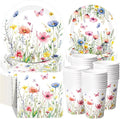250 Pcs Wildflower Party Decorations Include Spring Summer Floral Paper Plates by Ziliny