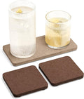 Fluxynara Felt Coasters for Drinks, Mixed Sizes, Taupe & High Coffee | 8 x 4 by FLUXYNARA