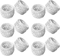 ITOS365 Handmade White Round Mesh Napkin Rings Holder by ITOS365