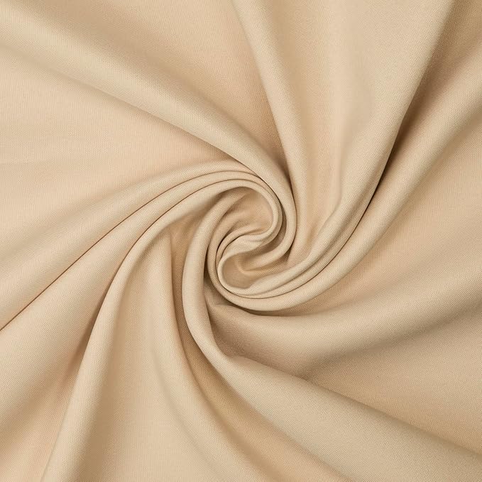 Gee Di Moda Round Tablecloth - 90 Inch Beige Round Table Cloth for 30 to 60 Inch Round Tables - Heavy Duty Washable Fabric - for Buffet Table, Holiday Party, Dinner, Wedding & Baby Shower