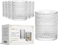 Amzcku Vintage Drinking Glass Set of 6 Kitchen Glasses Cup（13 OZ），for by Amzcku
