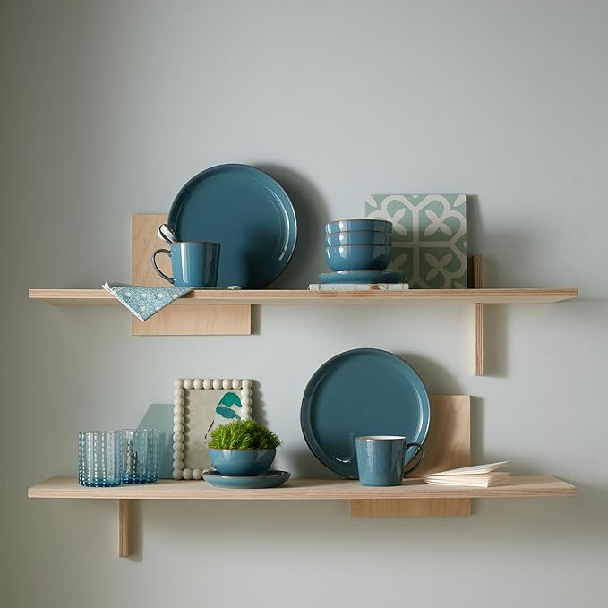 Denby - Azure Coupe Dinner Plate - 10.25in Single Large Dinnerware, Lunch Plates For Everyday Use - Blue Ceramic Stoneware Tableware - Dishwasher & Microwave Safe - Scratch Resistant